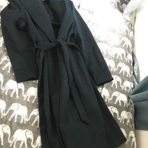 Hunter green HM lined wool long coat